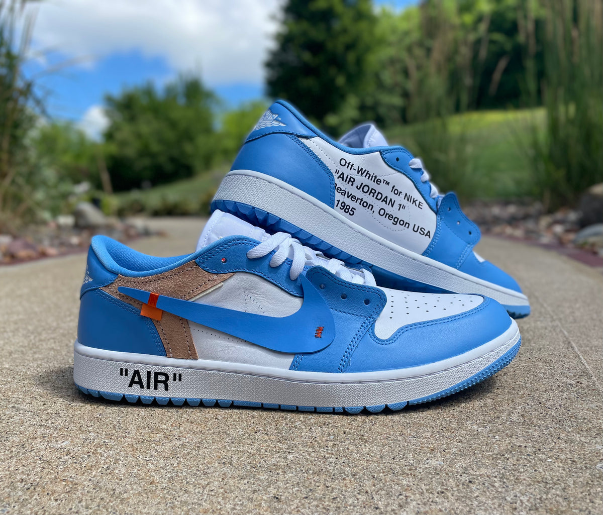 Off-White Jordan 1 Low UNC Custom – KICKSBYN8