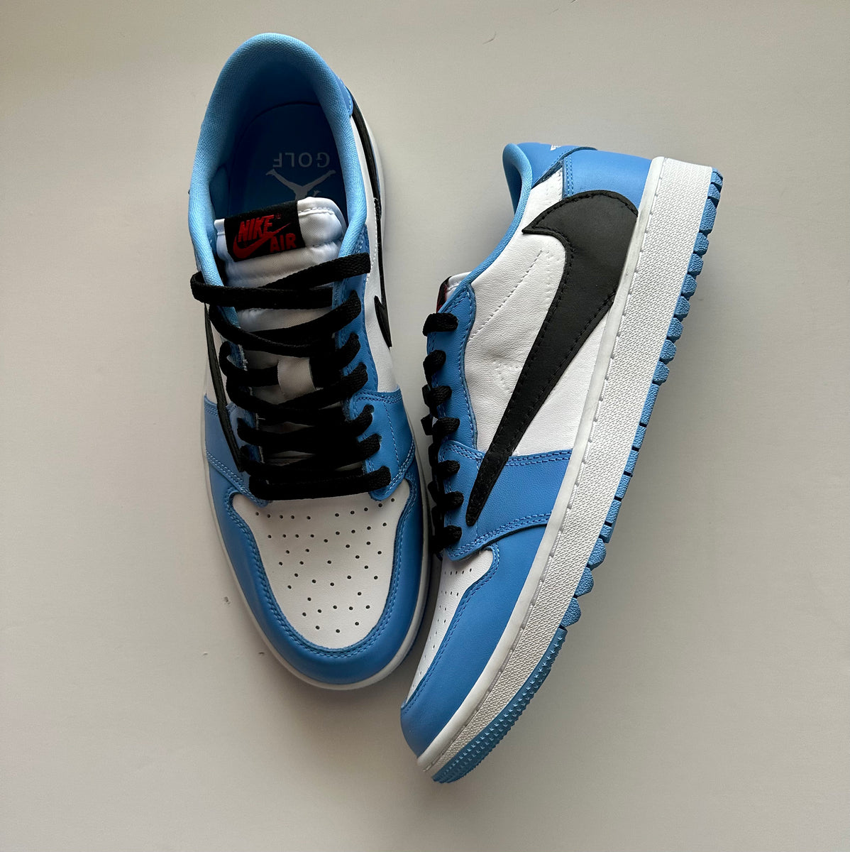 Travis Scott Jordan 1 Low 'UNC' Custom – KICKSBYN8