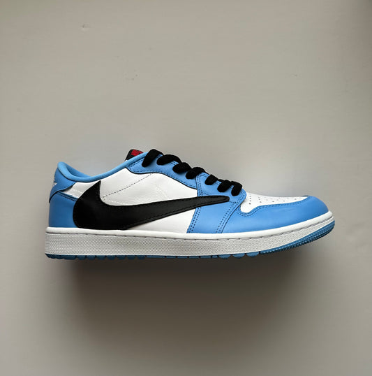 Travis Scott Jordan 1 Low 'UNC Black Swoosh' Custom