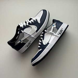 Off White Jordan 1 Low Midnight White Custom KICKSBYN8