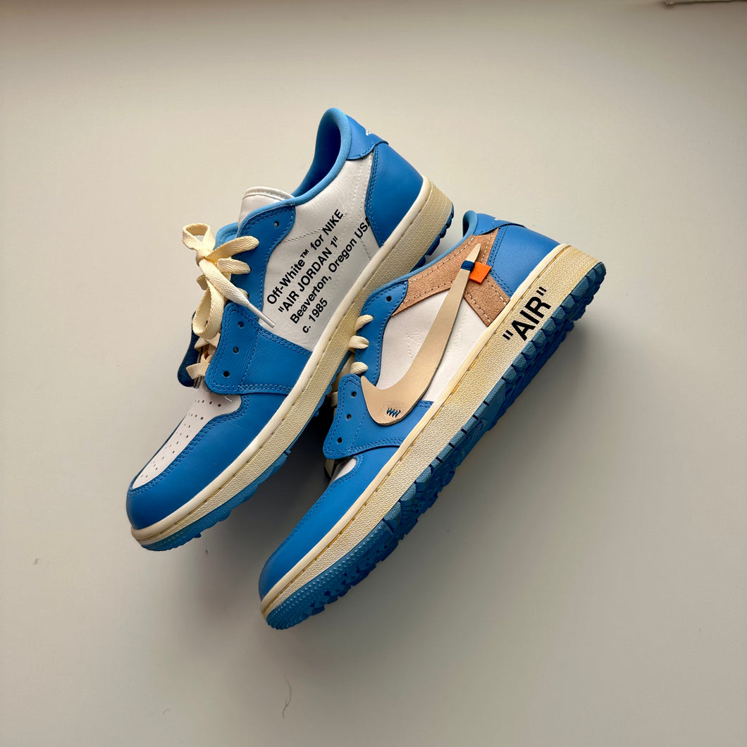 Off White Jordan 1 Low UNC Cream Custom KICKSBYN8