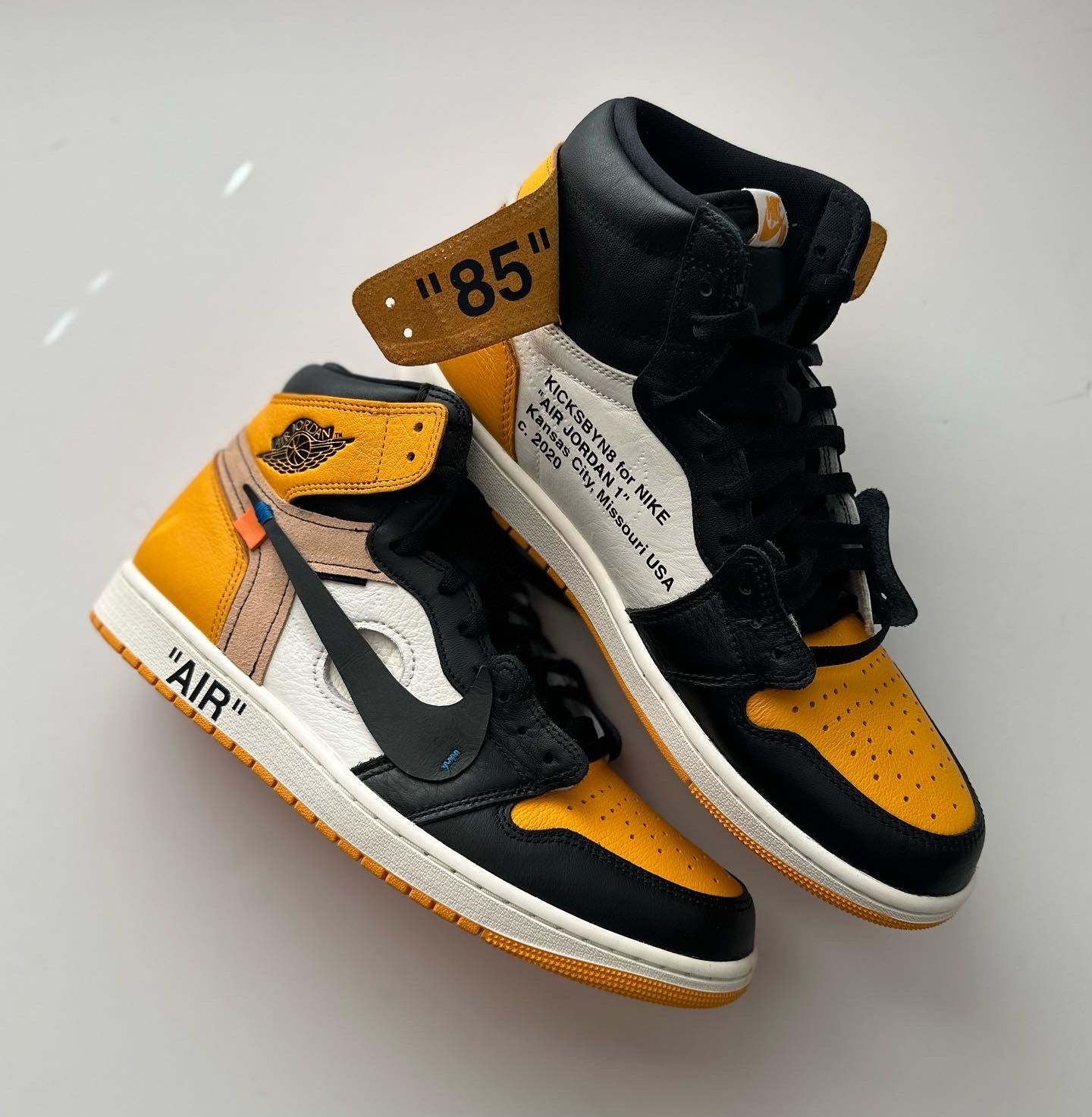 Off-White Jordan 1 High 'Taxi' Custom – KICKSBYN8