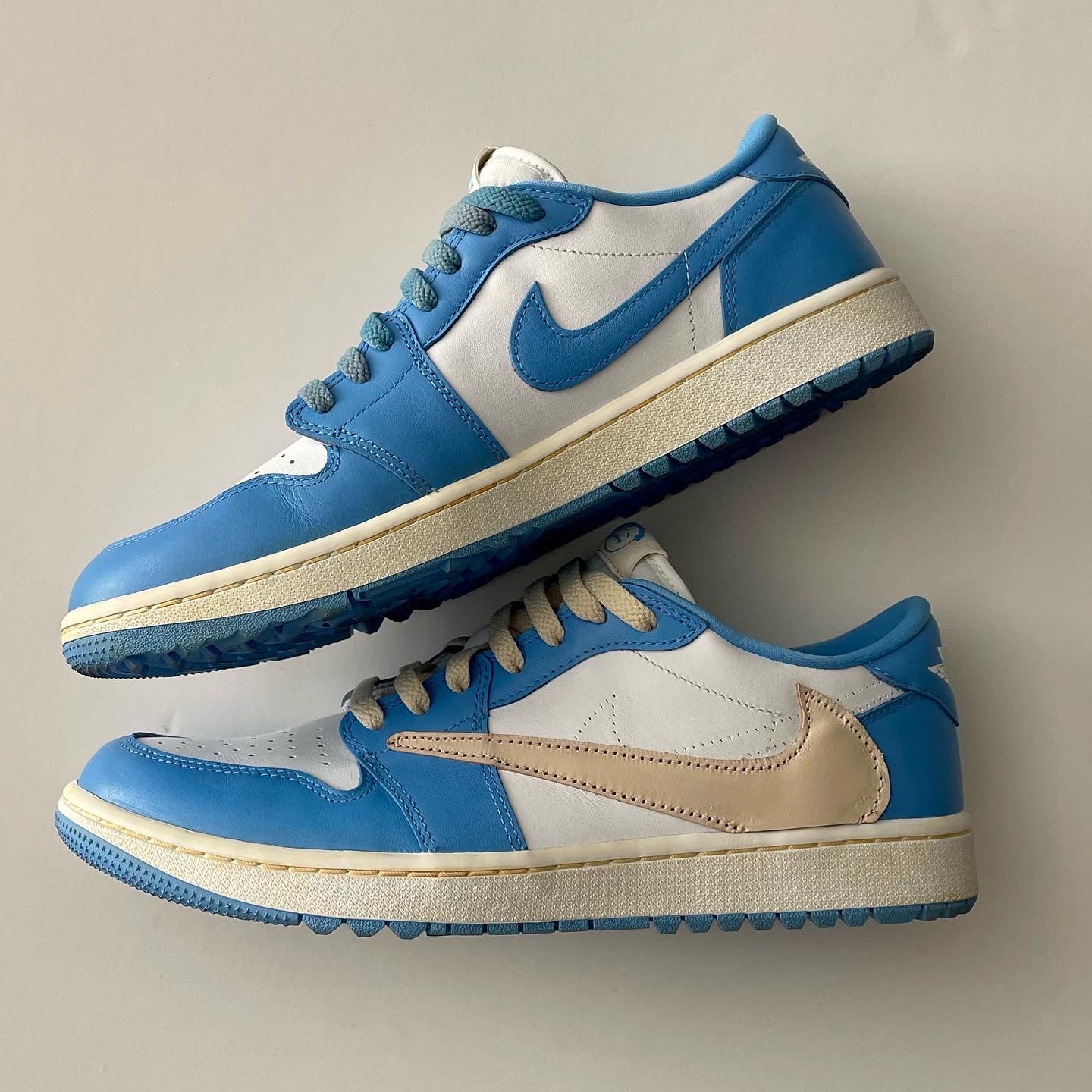 Travis Scott Jordan 1 Low 'UNC' Custom â KICKSBYN8